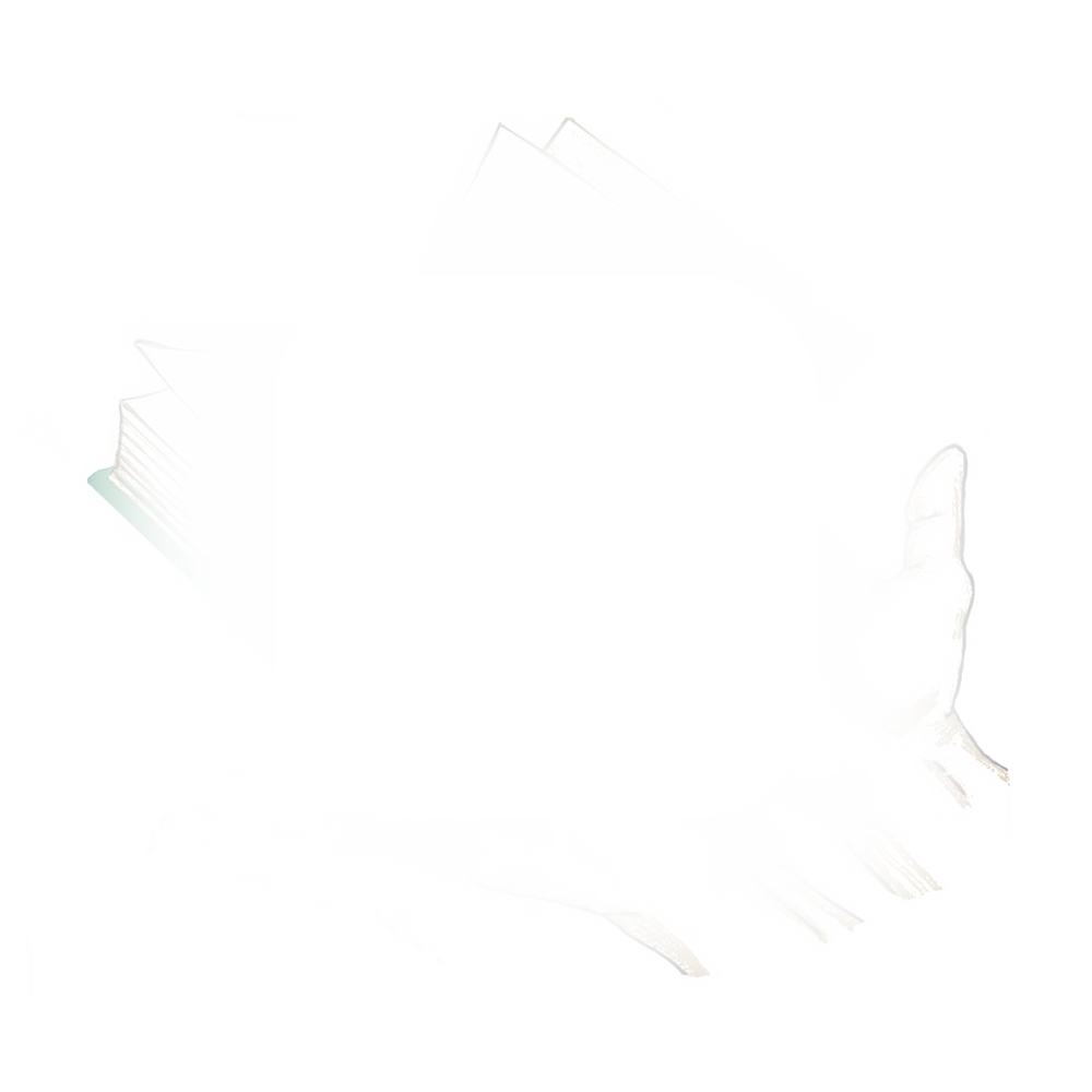 Two open hands holding an open book